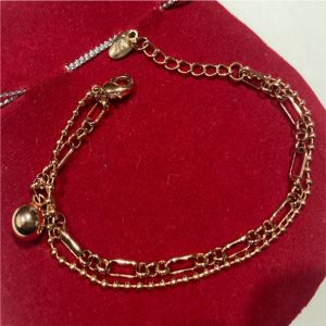 Pulsera dorada doble pepitas